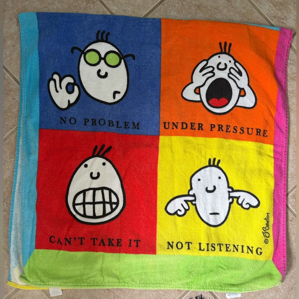 Vintage J Benton cotton beach towel‎